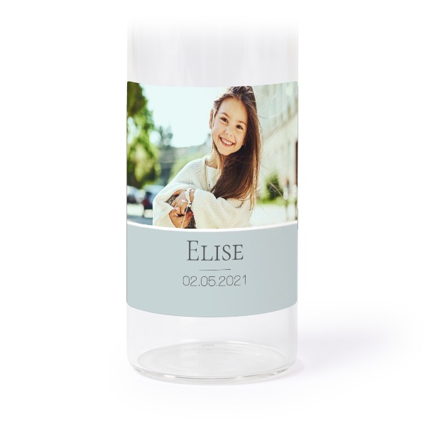 Glass tube with cork and square stickers - 12 pcs