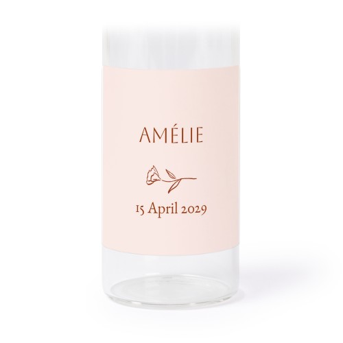 Glasrör med kork och fyrkantiga klistermärken - 12 st