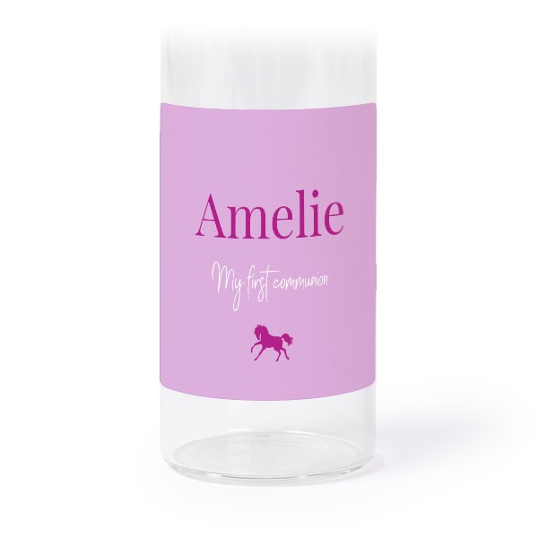 Glassrør med kork og firkantede klistremerker - 12 stk