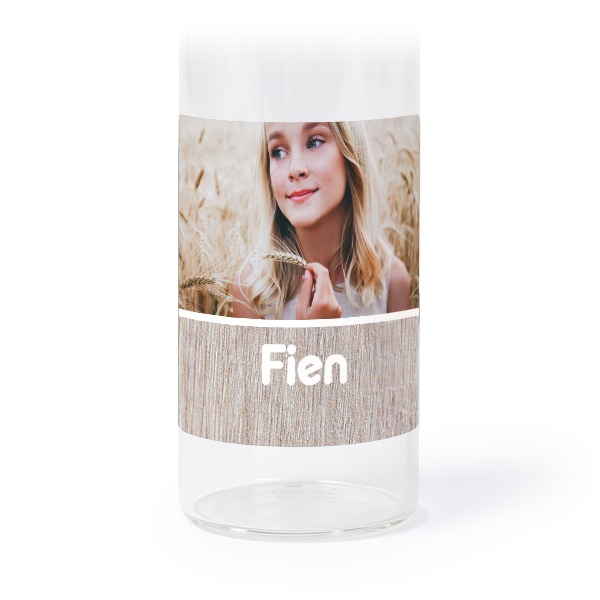 Glass tube with cork and square stickers - 12 pcs