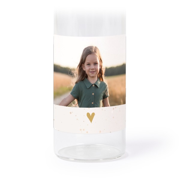 Glass tube with cork and square stickers - 12 pcs