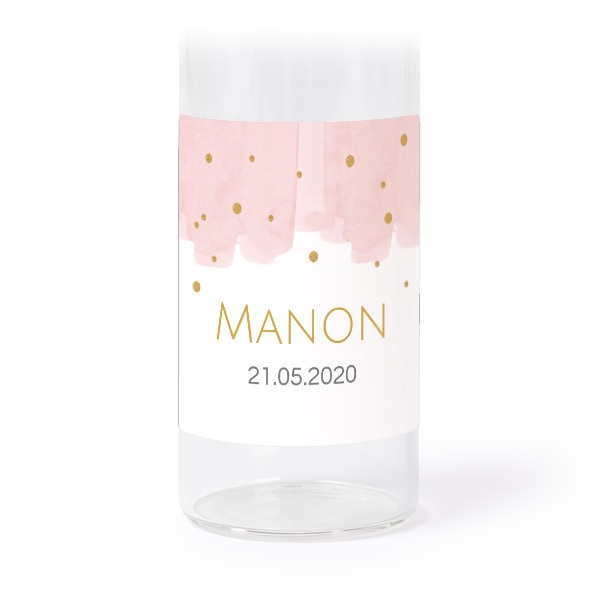 Glass tube with cork and square stickers - 12 pcs