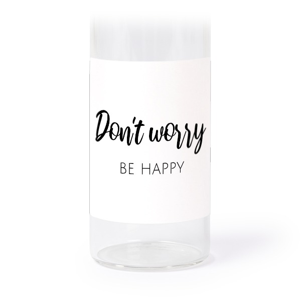 Glass tube with cork and square stickers - 12 pcs