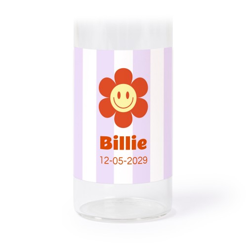 Glazen buisjes met vierkante stickers - set van 12