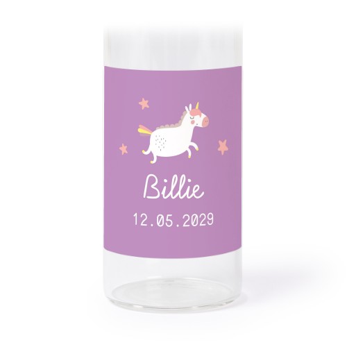 Glazen buisjes met vierkante stickers - set van 12