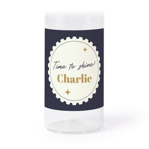 Glassrør med kork og firkantede klistremerker - 12 stk Glassrør med kork og firkantede klistremerker - 12 stk