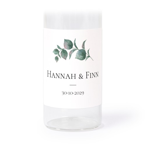 Glassrør med kork og firkantede klistremerker - 12 stk