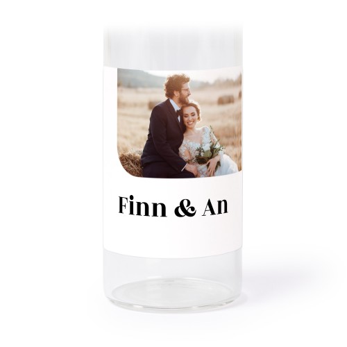 Glass tube with cork and square stickers - 12 pcs