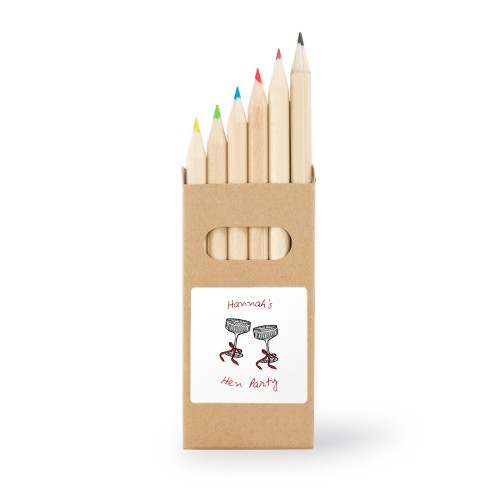 Kleurpotloden (Set van 12) Stickers vierkant