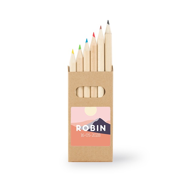 Colored Pencils Sticker Square (Set of 12)