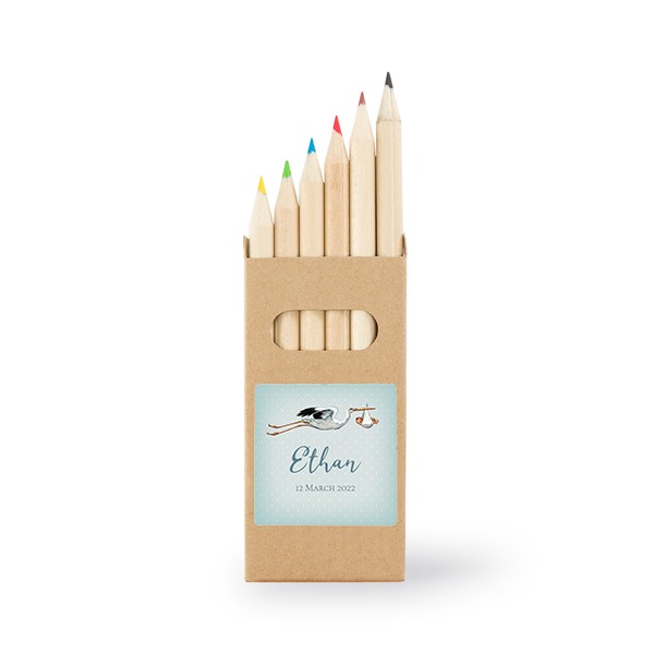 Färgpennor (12 st) klistermärke Kvadratisk 