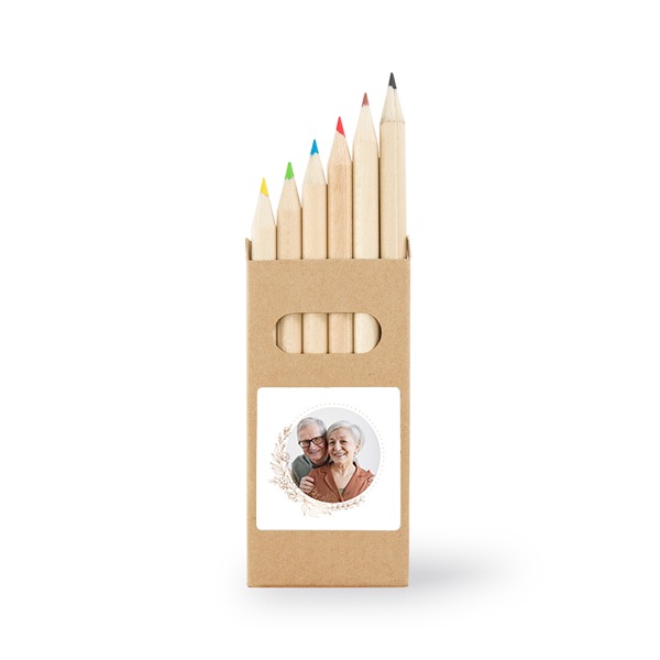Boîtes de crayons de couleur (lot de 12) Autocollants Carrées 