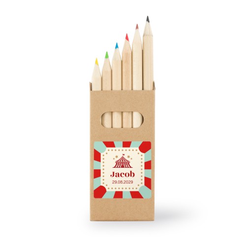 Boîtes de crayons de couleur (lot de 12) Autocollants Carrées 