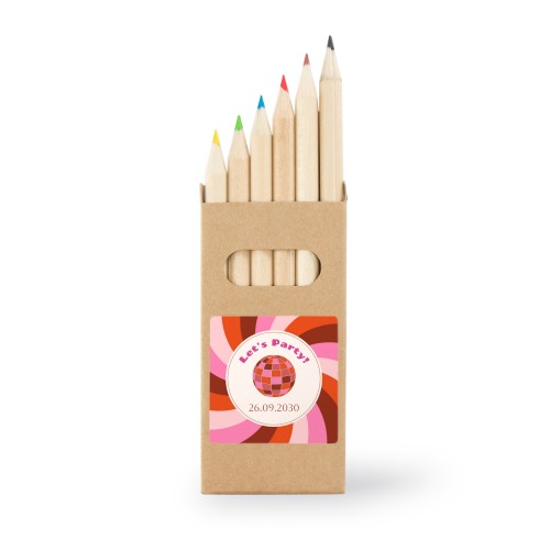 Boßtes de crayons de couleur (lot de 12) Autocollants Carrées Boßtes de crayons de couleur (lot de 12) Autocollants Carrées