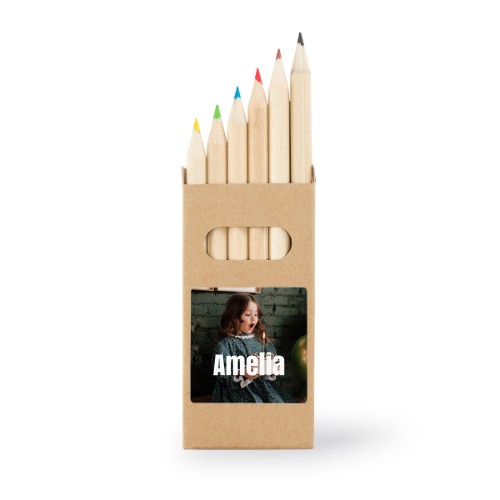 Farveblyanter (12 stk) klistermærke Kvadratisk 