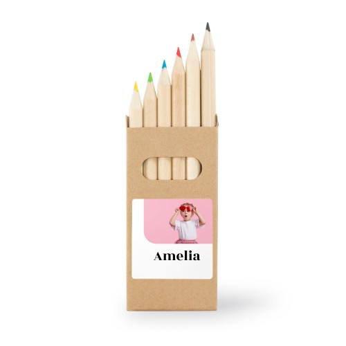 Boîtes de crayons de couleur (lot de 12) Autocollants Carrées 