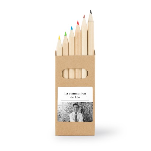 Boîtes de crayons de couleur (lot de 12) Autocollants Carrées 