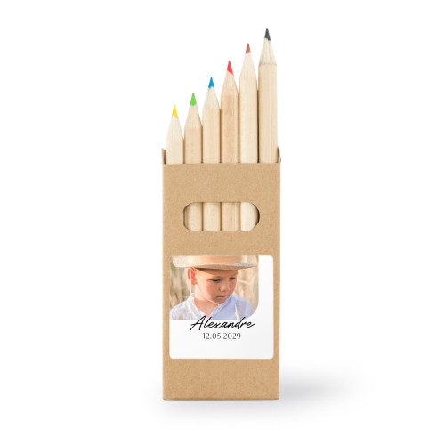 Boîtes de crayons de couleur (lot de 12) Autocollants Carrées 