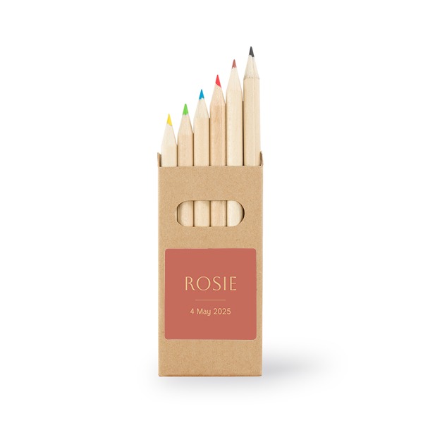 Boîtes de crayons de couleur (lot de 12) Autocollants Carrées Boîtes de crayons de couleur (lot de 12) Autocollants Carrées