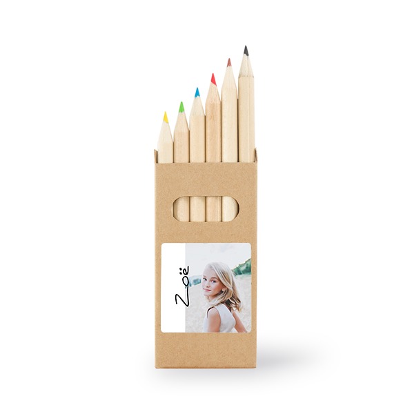 Boîtes de crayons de couleur (lot de 12) Autocollants Carrées 