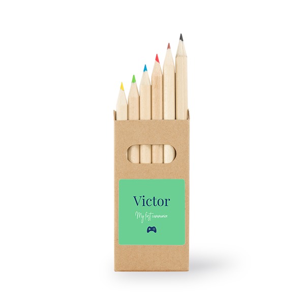 Boîtes de crayons de couleur (lot de 12) Autocollants Carrées Boîtes de crayons de couleur (lot de 12) Autocollants Carrées