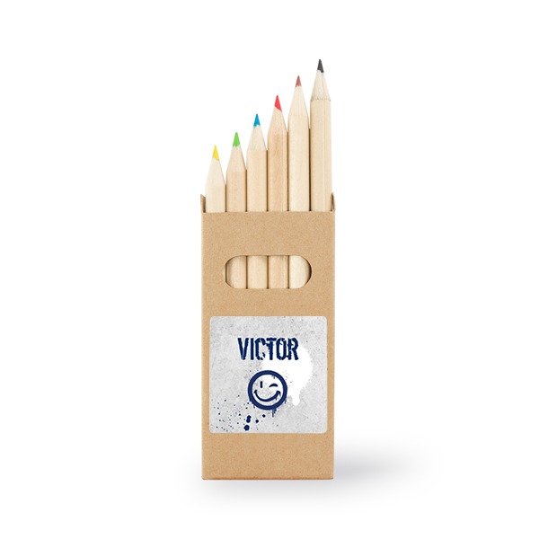 Boîtes de crayons de couleur (lot de 12) Autocollants Carrées 