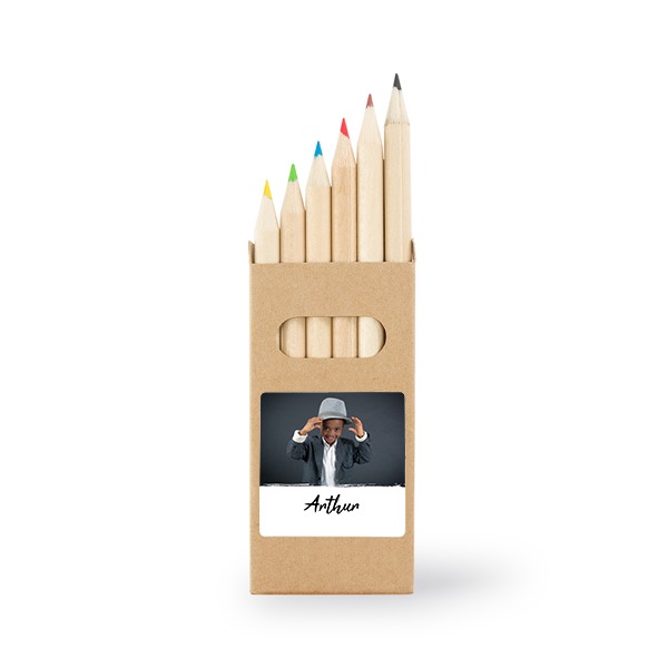 Colored Pencils Sticker Square (Set of 12)