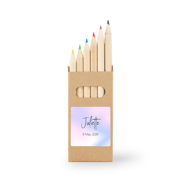 Boîtes de crayons de couleur (lot de 12) Autocollants Carrées 