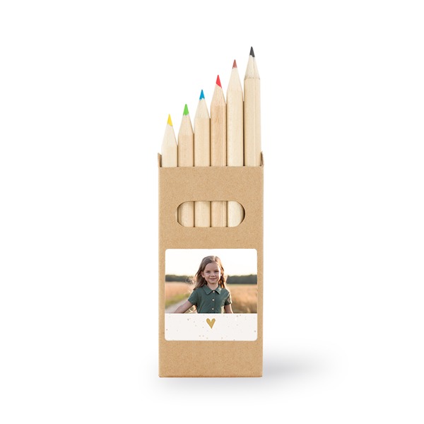 Boîtes de crayons de couleur (lot de 12) Autocollants Carrées 