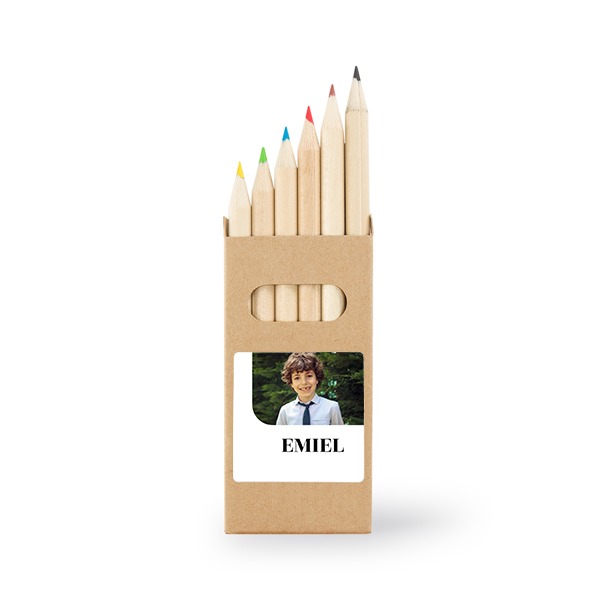 Boîtes de crayons de couleur (lot de 12) Autocollants Carrées 