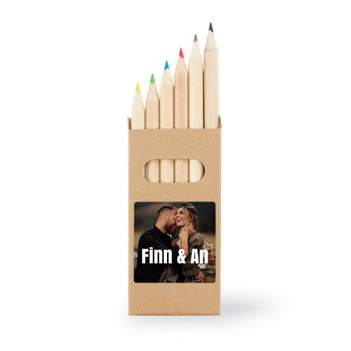 Farveblyanter (12 stk) klistermærke Kvadratisk  Farveblyanter (12 stk) klistermærke Kvadratisk