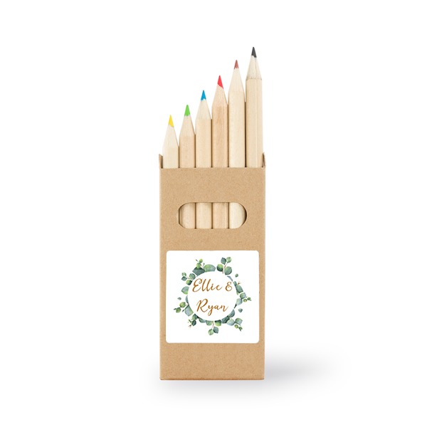 Colored Pencils Sticker Square (Set of 12)