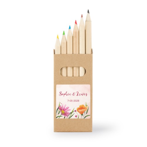 Colored Pencils Sticker Square (Set of 12)