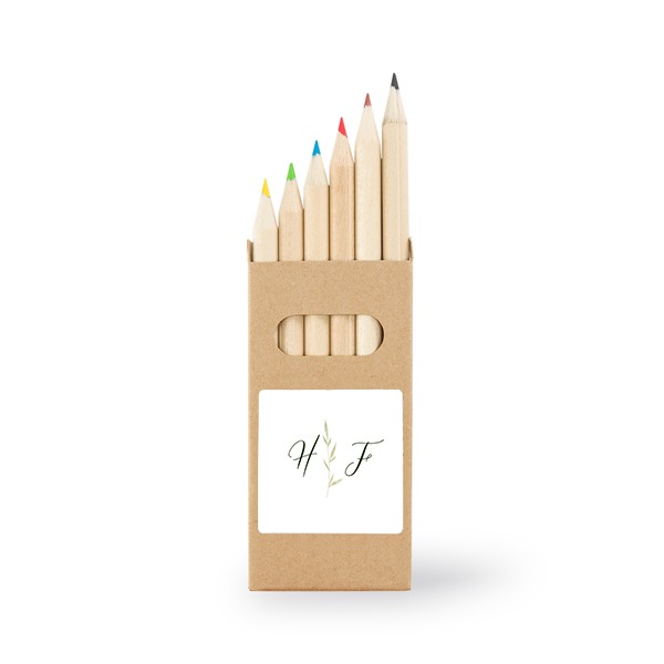 Colored Pencils Sticker Square (Set of 12)