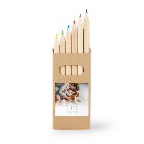 Kleurpotloden (set van 24) Stickers vierkant