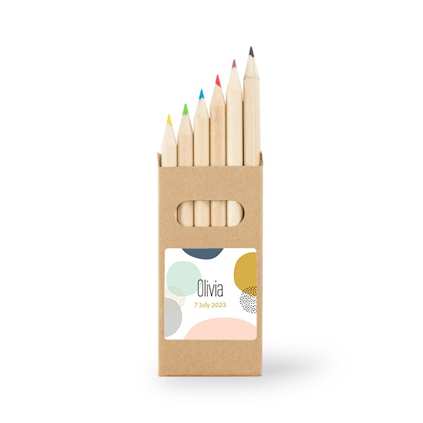 Boîtes de crayons de couleur (lot de 24) Autocollants Carrées Boîtes de crayons de couleur (lot de 24) Autocollants Carrées
