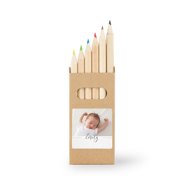 Boîtes de crayons de couleur (lot de 24) Autocollants Carrées 