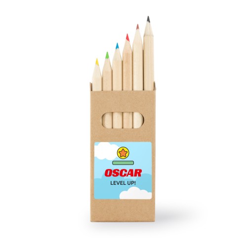 Boîtes de crayons de couleur (lot de 24) Autocollants Carrées 
