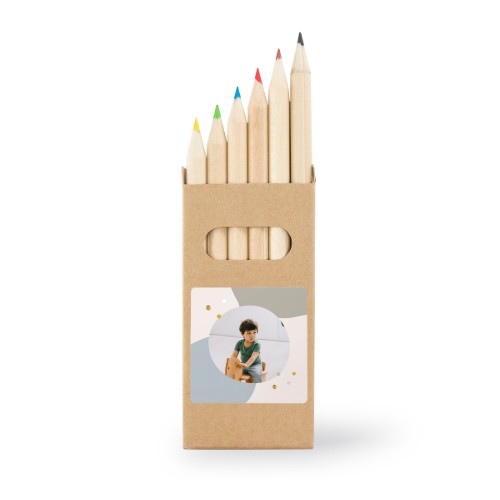 Boîtes de crayons de couleur (lot de 24) Autocollants Carrées 