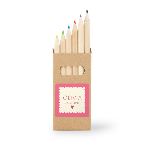 Boîtes de crayons de couleur (lot de 24) Autocollants Carrées 