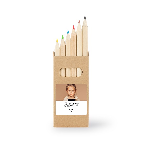 Boîtes de crayons de couleur (lot de 24) Autocollants Carrées 