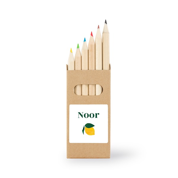 Boîtes de crayons de couleur (lot de 24) Autocollants Carrées 