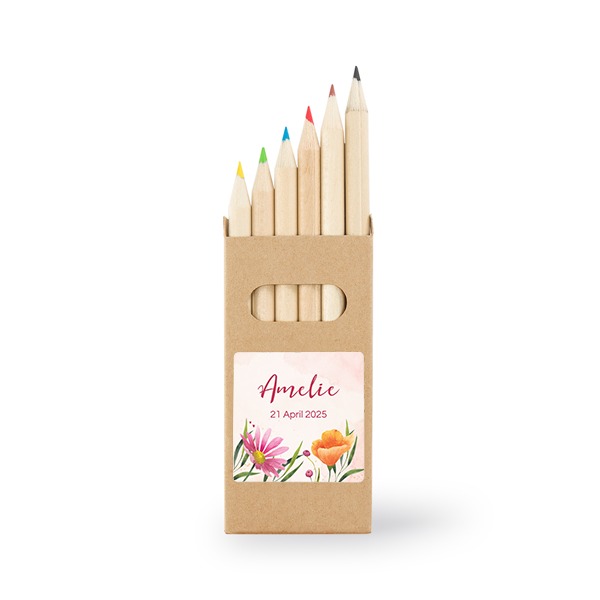 Boîtes de crayons de couleur (lot de 24) Autocollants Carrées 