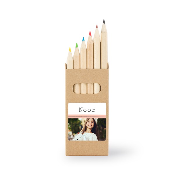 Boîtes de crayons de couleur (lot de 24) Autocollants Carrées 