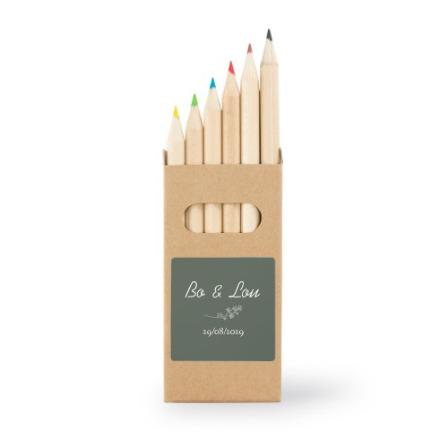 Boîtes de crayons de couleur (lot de 24) Autocollants Carrées Boîtes de crayons de couleur (lot de 24) Autocollants Carrées