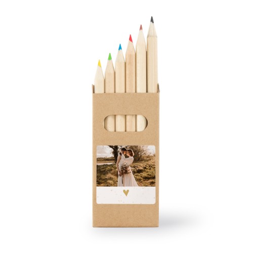 Farveblyanter - 24 stk klistermærke Kvadratisk 