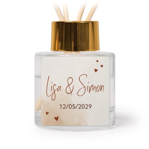 Diffuser med duftpinner Gull Firkantet - 12 stk