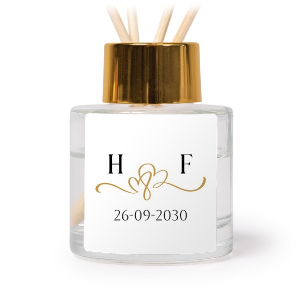 House Perfume Diffuser Gold Square - set of 12