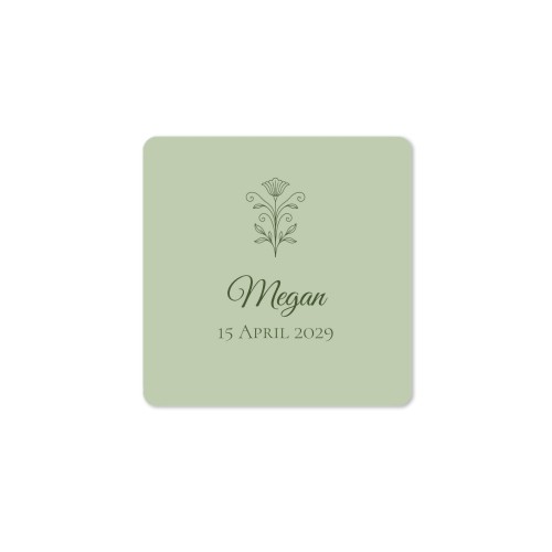 giftstickersquare4x4_vintagefloralframegreen