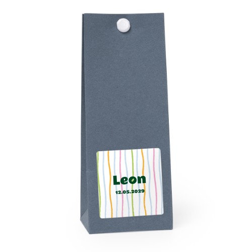 Snoepzakjes blauw vierkant set van 12